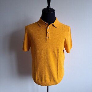 NEW Lorenzoni Italian Orange Short Sleeves Polo Shirt Size L